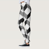 Silver Metallic Textur 3D-Textildesign Leggings (Links)