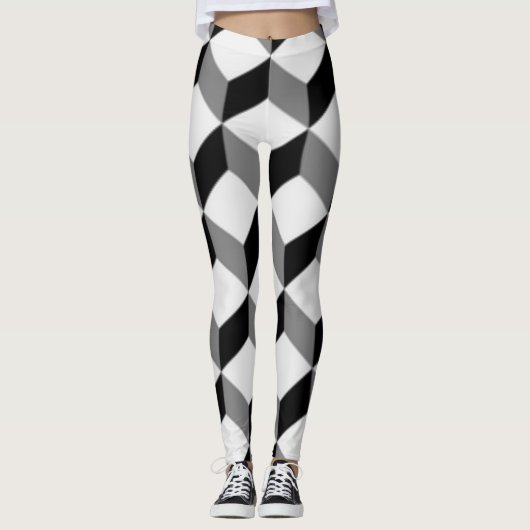 Silver Metallic Textur 3D-Textildesign Leggings (Vorderseite)