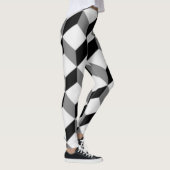 Silver Metallic Textur 3D-Textildesign Leggings (Rechts)