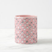 Silver Metallic Textured Stars on Peach Pink Tasse (Zentrum)