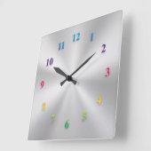 Silver Metallic Uhr mit farbigen Zahlen (Winkel)