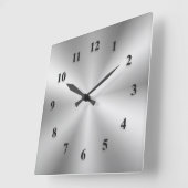 Silver Metallic Uhr mit schwarzen Zahlen (Winkel)