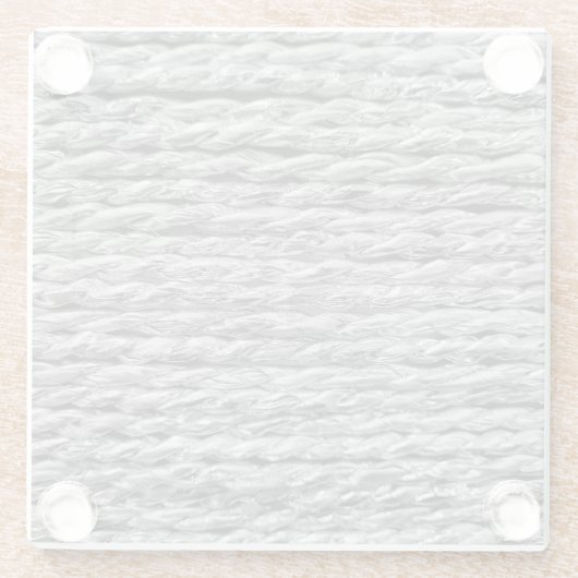 Silver Metallic Wicker Muster Glasuntersetzer (Rückseite)