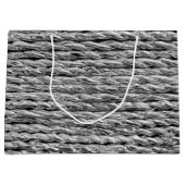 Silver Metallic Wicker Muster Große Geschenktüte (Vorderseite)