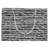 Silver Metallic Wicker Muster Große Geschenktüte (Rückseite)