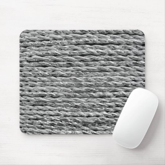 Silver Metallic Wicker Muster Mousepad (Mit Mouse)