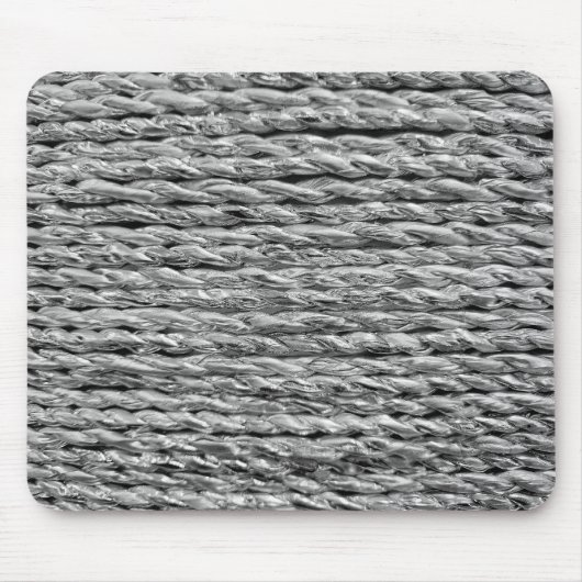 Silver Metallic Wicker Muster Mousepad (Vorne)