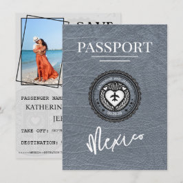 Silver Mexico Passport Save the Date