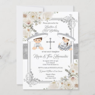 Silver mexikanische Taufe und Geburtstag Fiesta Tw Einladung