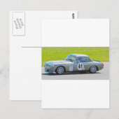 Silver MG Rennwagen Postkarte (Vorne/Hinten)