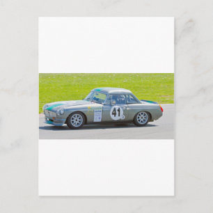 Silver MG Rennwagen Postkarte