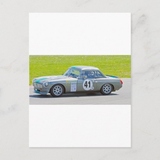 Silver MG Rennwagen Postkarte (Vorderseite)
