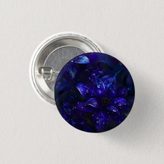 Silver Midnight Blooms Button (Vorne & Hinten)