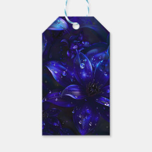 Silver Midnight Blooms Geschenkanhänger