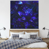 Silver Midnight Blooms Leinwanddruck (Insitu (Schlafzimmer))