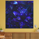 Silver Midnight Blooms Leinwanddruck (Insitu (Wohnzimmer))