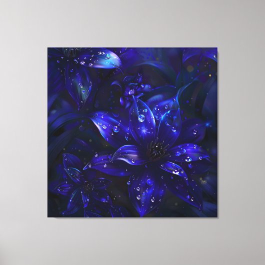 Silver Midnight Blooms Leinwanddruck (Vorderseite)