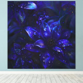 Silver Midnight Blooms Leinwanddruck (Insitu (Holzboden))