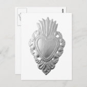 Silver Milagro Herz Postkarte (Vorne/Hinten)