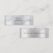Silver Minimal Marble Script Earring Display-Karte Mini Visitenkarte (Vorne/Hinten)