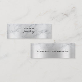 Silver Minimal Marble Script Earring Display-Karte Mini Visitenkarte