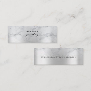 Silver Minimal Marble Script Earring Display-Karte Mini Visitenkarte