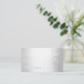 Silver Minimalism Wedding Escort Place Pack Platzkarte (Stehend Vorderseite)