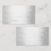 Silver Minimalism Wedding Escort Place Pack Platzkarte (Vorne/Hinten)