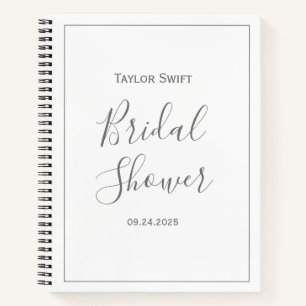 Silver Minimalistisch Baby Dusche Geschenkprotokol Notizblock