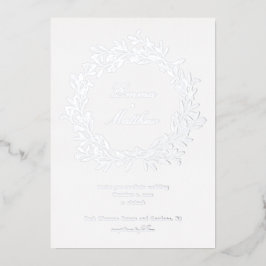 Silver Minimalistisch Boho Floral Garden Folieneinladung