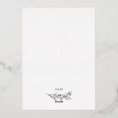 Silver Minimalistisch Boho Floral Garden Folieneinladung (Rückseite)