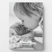 Silver Minimalistisch Foto Mother's Day Plaque Fotoplatte (Vorderseite)