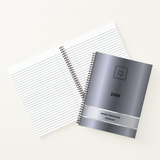 Silver minimalistischer Eleganz Notizblock (Innenseite)