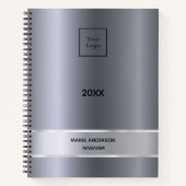 Silver minimalistischer Eleganz Notizblock (Vorderseite)