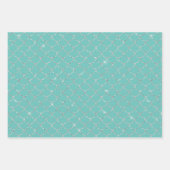 Silver Mint Aqua Pink Meerjungfrau Geschenkpapier Set (Vorderseite 2)