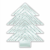 Silver Mint Christmas Tree Glitzer Streifen Aufkleber (Vorderseite)