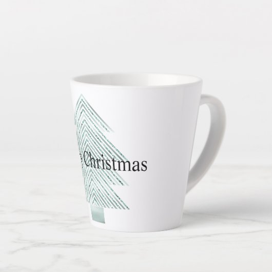Silver Mint Christmas Tree Glitzer Streifen Milchtasse (Rechte Ecke)