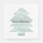 Silver Mint Christmas Tree Glitzer Streifen Serviette (Vorderseite)
