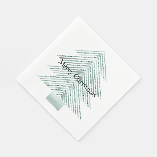 Silver Mint Christmas Tree Glitzer Streifen Serviette (Ecke)