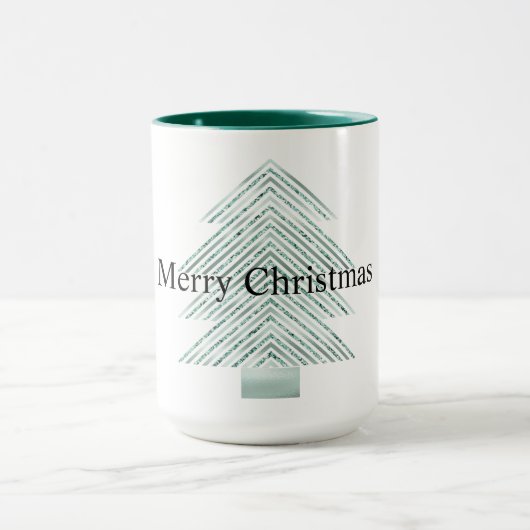 Silver Mint Christmas Tree Glitzer Streifen Tasse (Zentrum)
