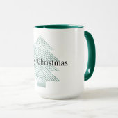 Silver Mint Christmas Tree Glitzer Streifen Tasse (VorderseiteRechts)