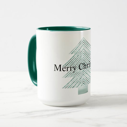 Silver Mint Christmas Tree Glitzer Streifen Tasse (Vorderseite Links)