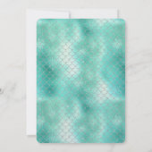 Silver Mint Mermaid Birthday Einladung (Rückseite)