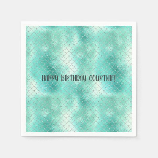 Silver Mint Mermaid Serviette (Vorderseite)