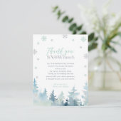 Silver & Mint Winter Wonderland Foto Vielen Dank Dankeskarte (Stehend Vorderseite)