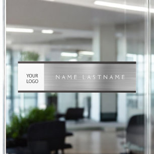 Silver Modern Custom Logo Führungskraft Beruflich Türschild