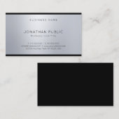 Silver Modern Elegant Beruflich Glamour Schlicht Visitenkarte (Vorne/Hinten)