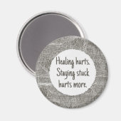 Silver Modern Fabric Texture Custom Phrase Magnet (Vorderseite/Rückseite)