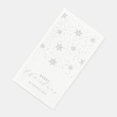 Silver Modern Frohe Weihnachten Party Napkins Serviette (Ecke)
