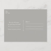 Silver Modern Geometric Lines Chic Save the Date Ankündigungspostkarte (Rückseite)